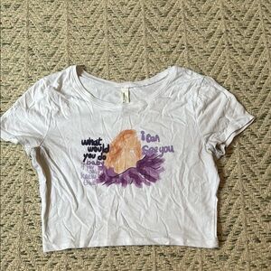 Speak Now Bella Canvas White and Purple Crop Top Women’s size XS